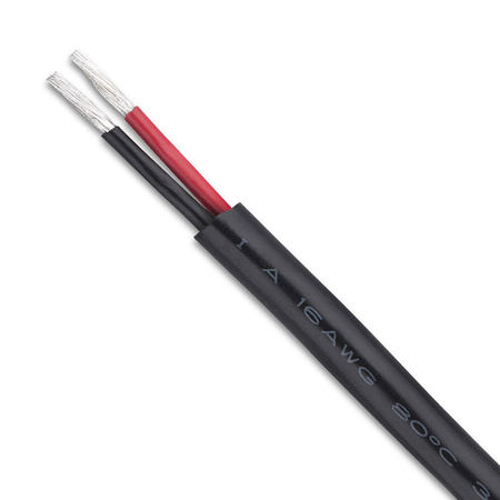 Power-Versorgungsstecker – Steckdose, mit 2-adrigem Kabel mit einem Querschnitt von AWG 16/1,31 mm², Länge ca. 405 mm. Dieser Stecker ist z. B. mit einem Netzteil aus Kunststoff, mit Stecker – Eurostecker beendet, zum Einspeisen von Fernbedienung, Dimmer etc. vorgesehen bzw. kann ein derartiges Netzteil einfach direkt am LED-Streifen (durch Löten, mit Klemmen etc.) angeschlossen werden. Der Stecker wird für einen max. Strom von 10 A empfohlen.