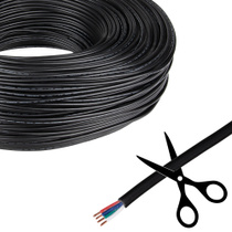 Vintage 2-adriges Rundkabel Mit Stoffbezug – 5m Lang, Schwarz, Für Lampen & Leuchten, 0,75mm Aderdurchmesser